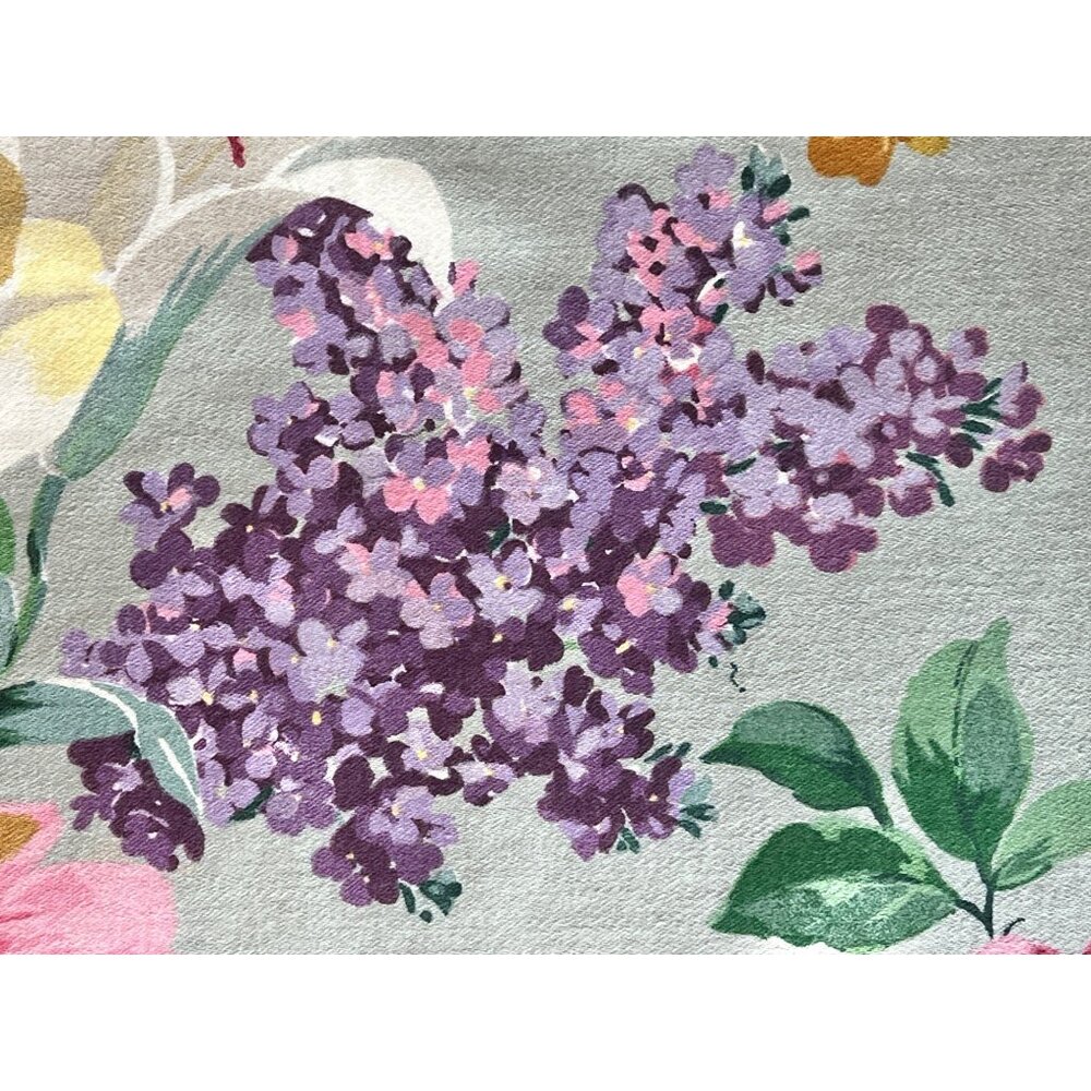Waterford Floral Cotton Sateen Tablecloth 97" X 58.5" Multicolor on Green Cotton - Picture 5 of 15